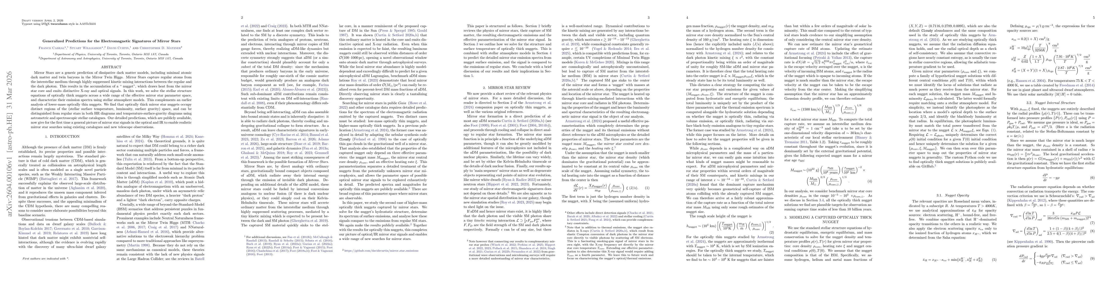 Thumbnail for Generalized Predictions for the Electromagnetic Signatures of Mirror Stars