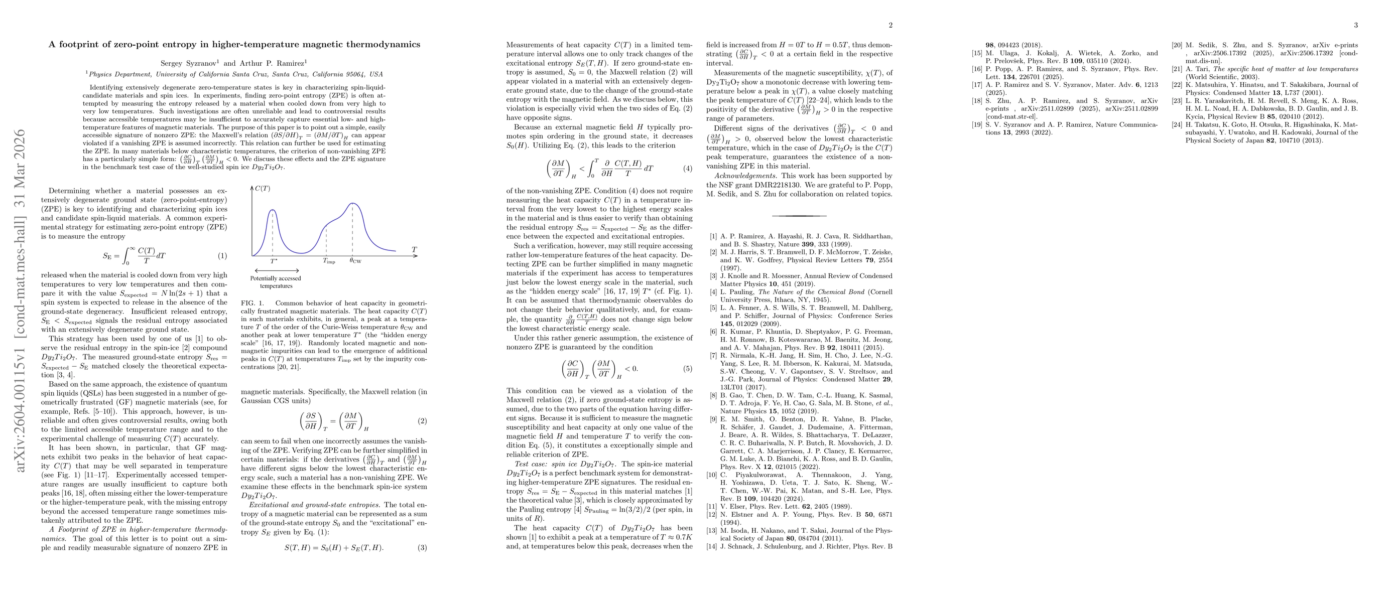Thumbnail for A footprint of zero-point entropy in higher-temperature magnetic thermodynamics