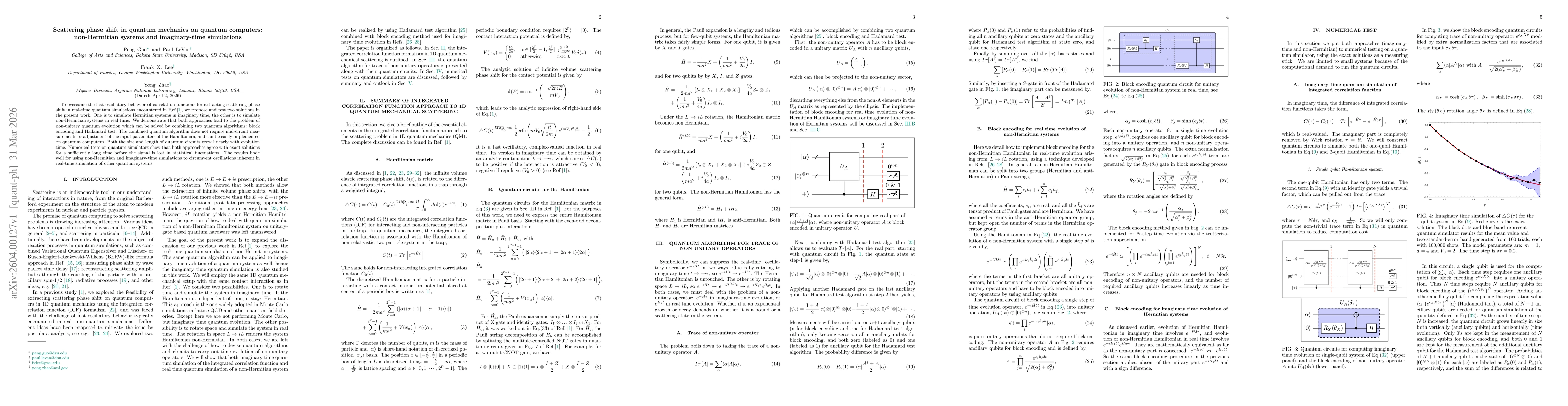 Thumbnail for Scattering phase shift in quantum mechanics on quantum computers: non-Hermitian systems and imaginary-time simulations