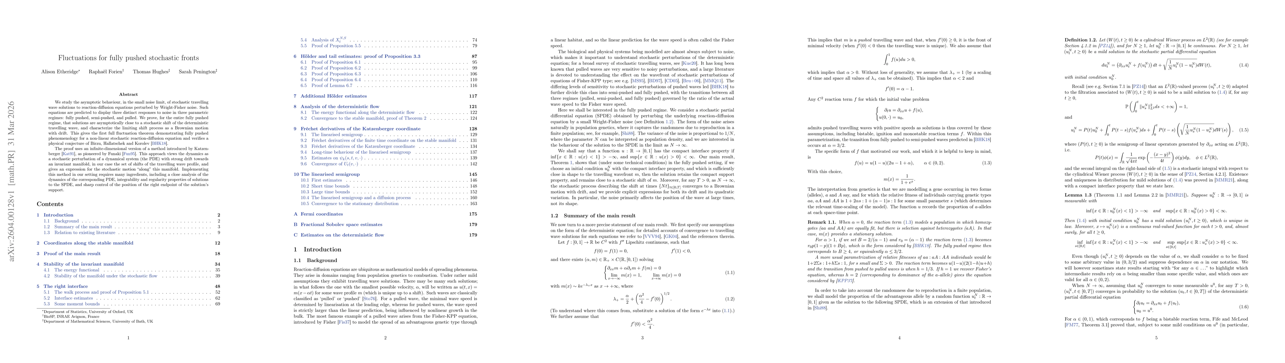 Thumbnail for Fluctuations for fully pushed stochastic fronts
