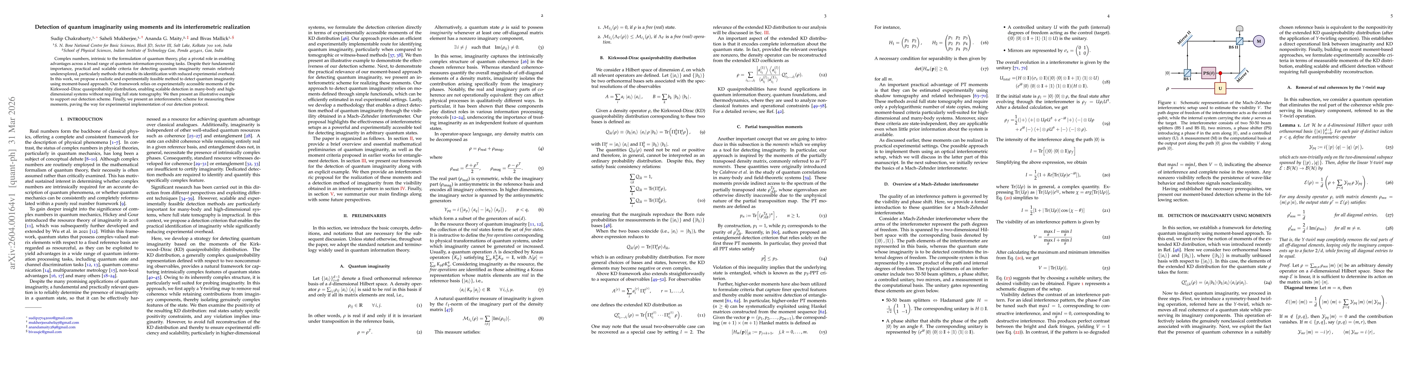 Thumbnail for Detection of quantum imaginarity using moments and its interferometric realization