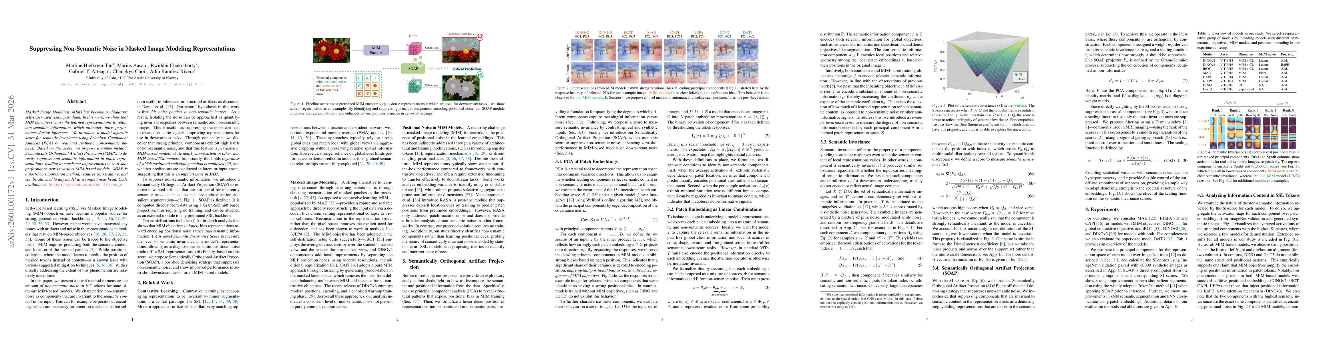 Thumbnail for Suppressing Non-Semantic Noise in Masked Image Modeling Representations