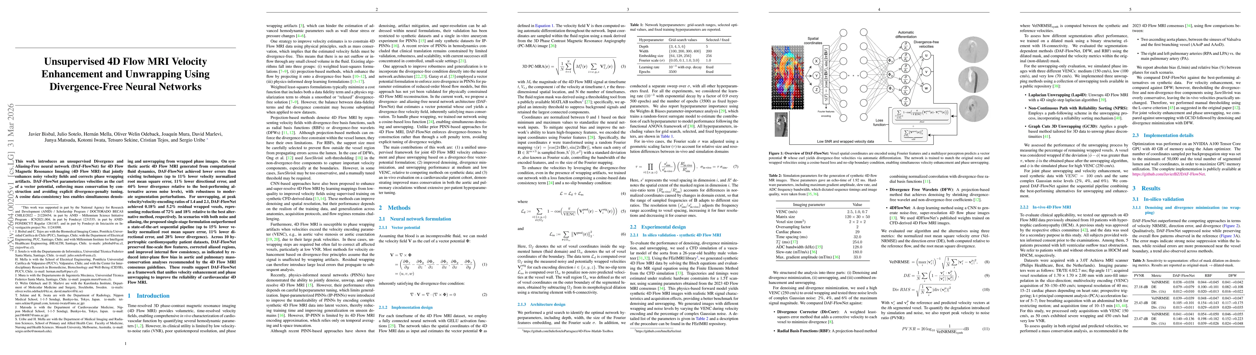 Thumbnail for Unsupervised 4D Flow MRI Velocity Enhancement and Unwrapping Using Divergence-Free Neural Networks