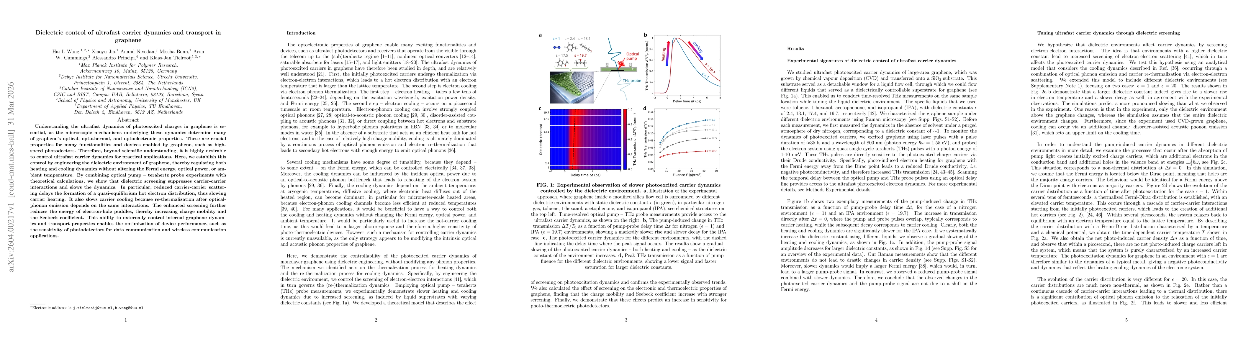 Thumbnail for Dielectric control of ultrafast carrier dynamics and transport in graphene