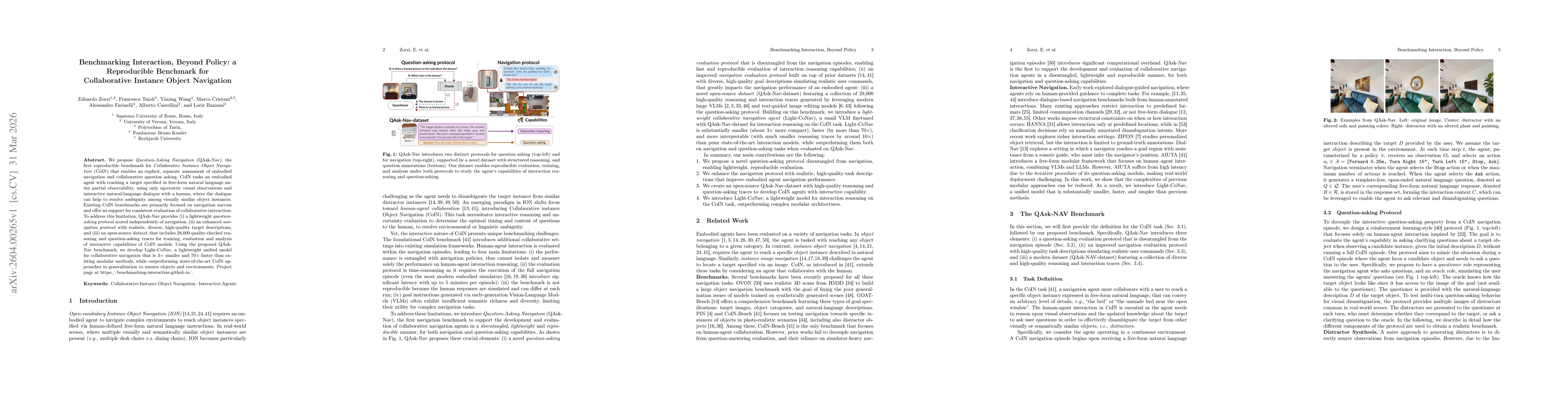 Thumbnail for Benchmarking Interaction, Beyond Policy: a Reproducible Benchmark for Collaborative Instance Object Navigation