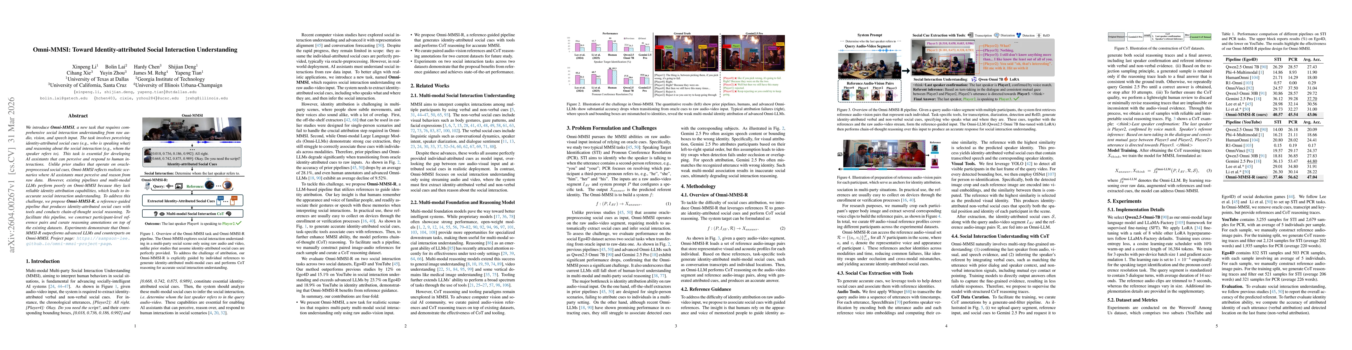 Thumbnail for Omni-MMSI: Toward Identity-attributed Social Interaction Understanding
