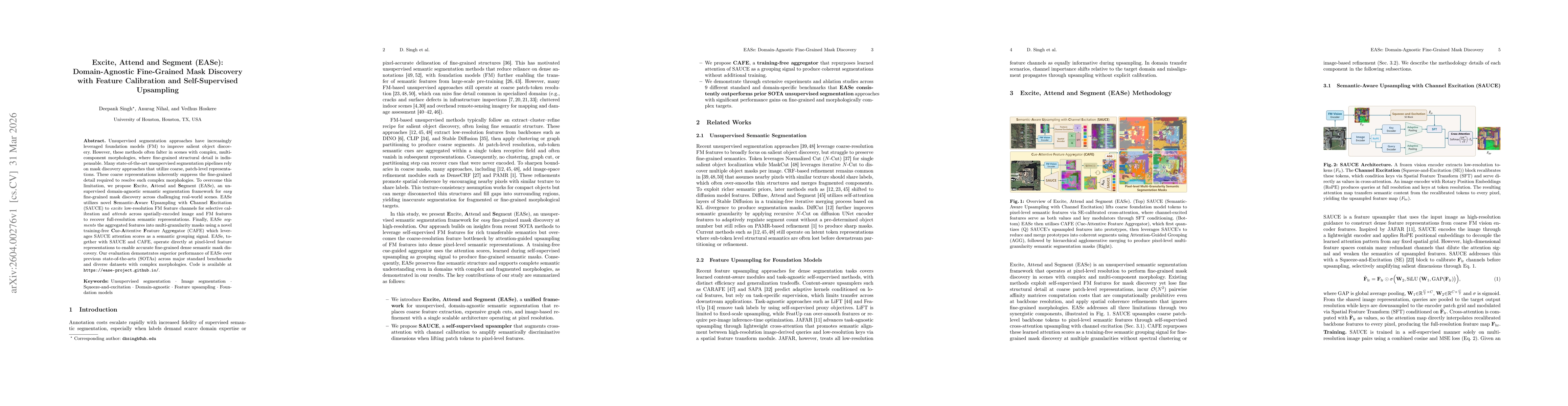 Thumbnail for Excite, Attend and Segment (EASe): Domain-Agnostic Fine-Grained Mask Discovery with Feature Calibration and Self-Supervised Upsampling