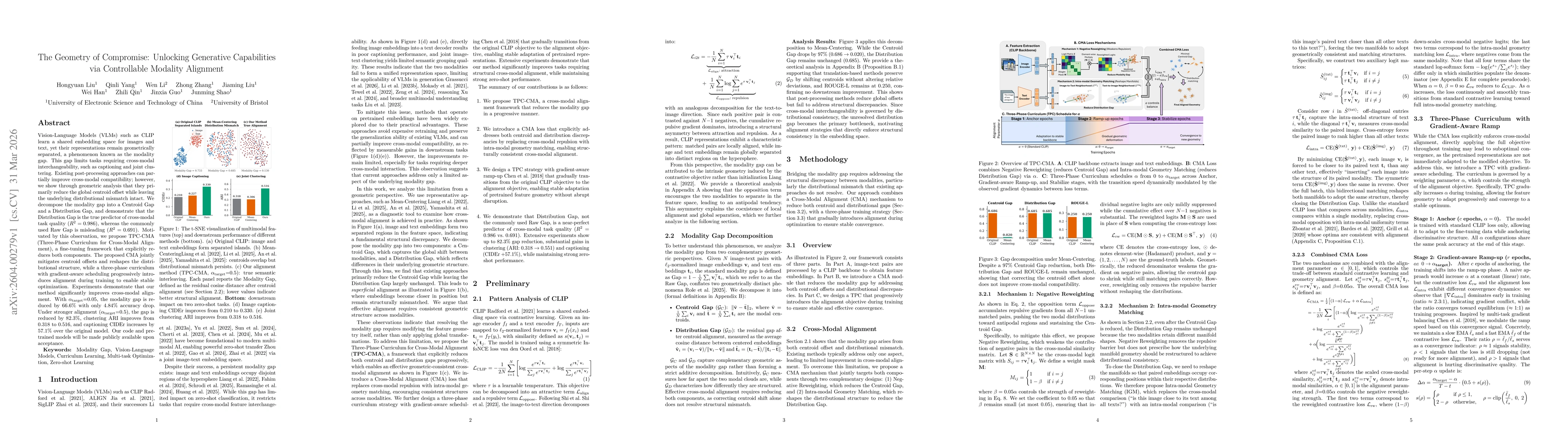 Thumbnail for The Geometry of Compromise: Unlocking Generative Capabilities via Controllable Modality Alignment