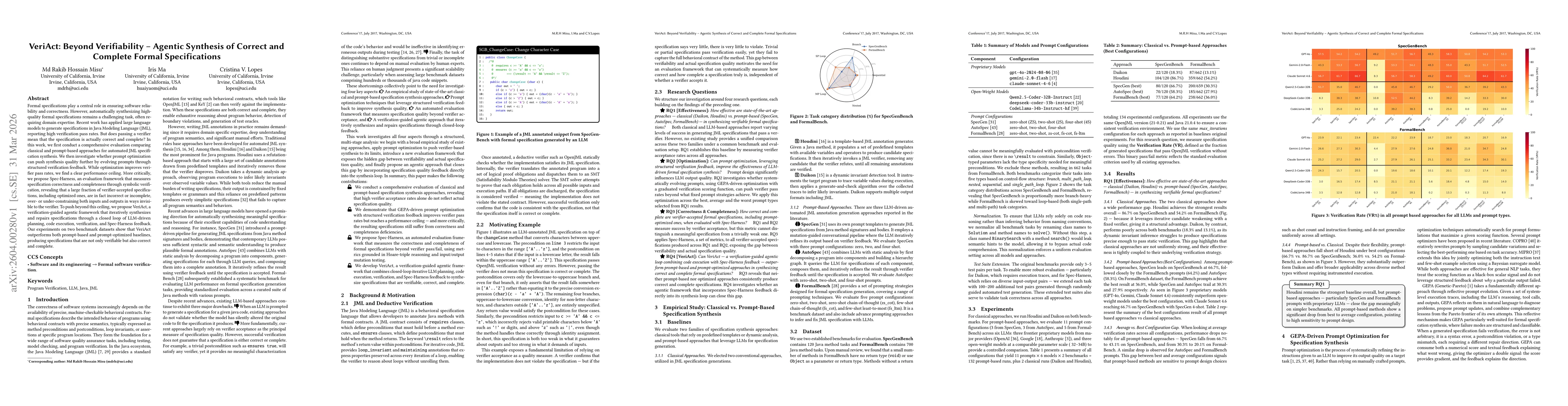 Thumbnail for VeriAct: Beyond Verifiability -- Agentic Synthesis of Correct and Complete Formal Specifications