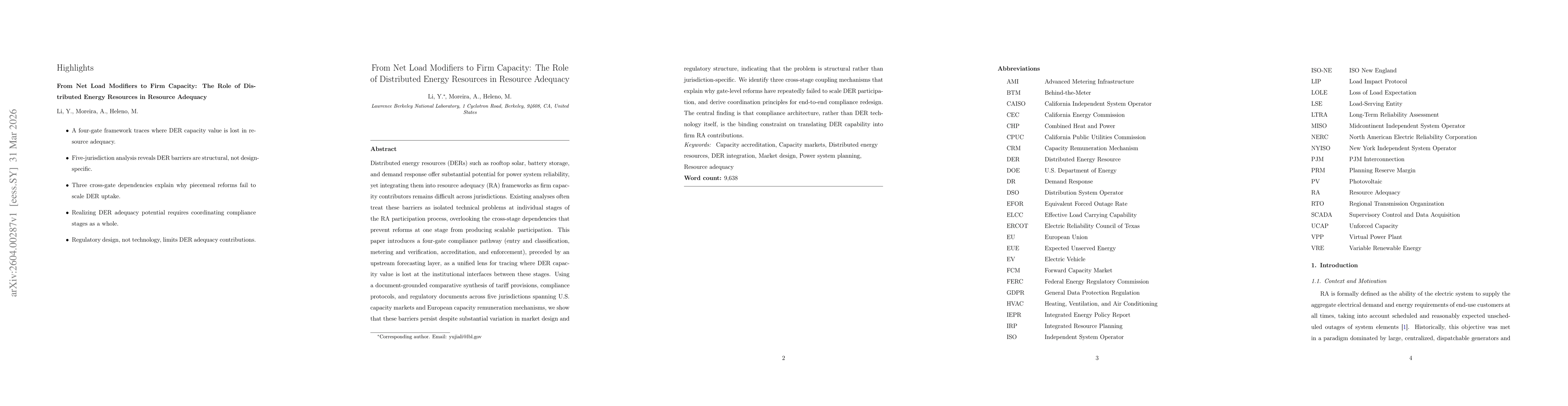 Thumbnail for From Net Load Modifiers to Firm Capacity: The Role of Distributed Energy Resources in Resource Adequacy