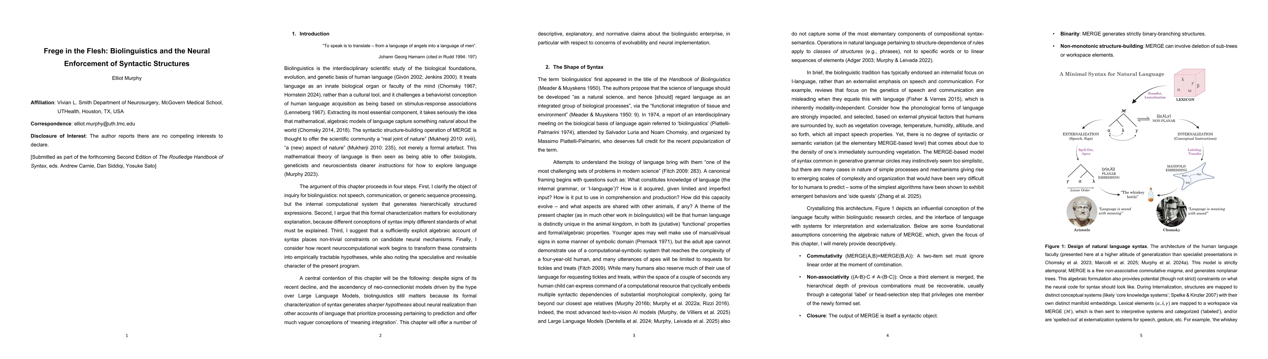 Thumbnail for Frege in the Flesh: Biolinguistics and the Neural Enforcement of Syntactic Structures