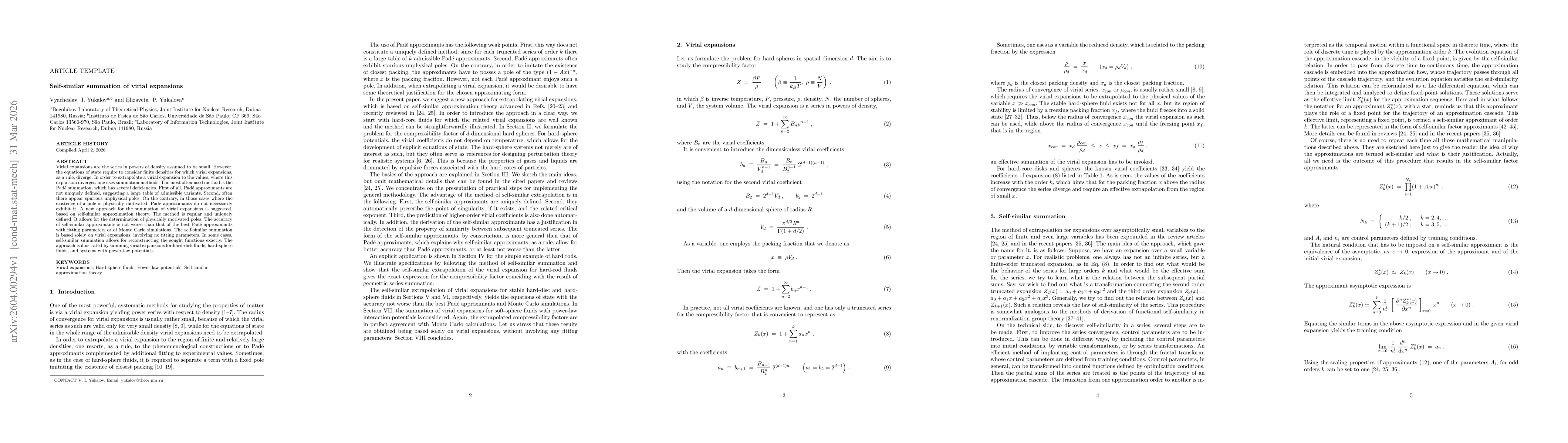 Thumbnail for Self-similar summation of virial expansions
