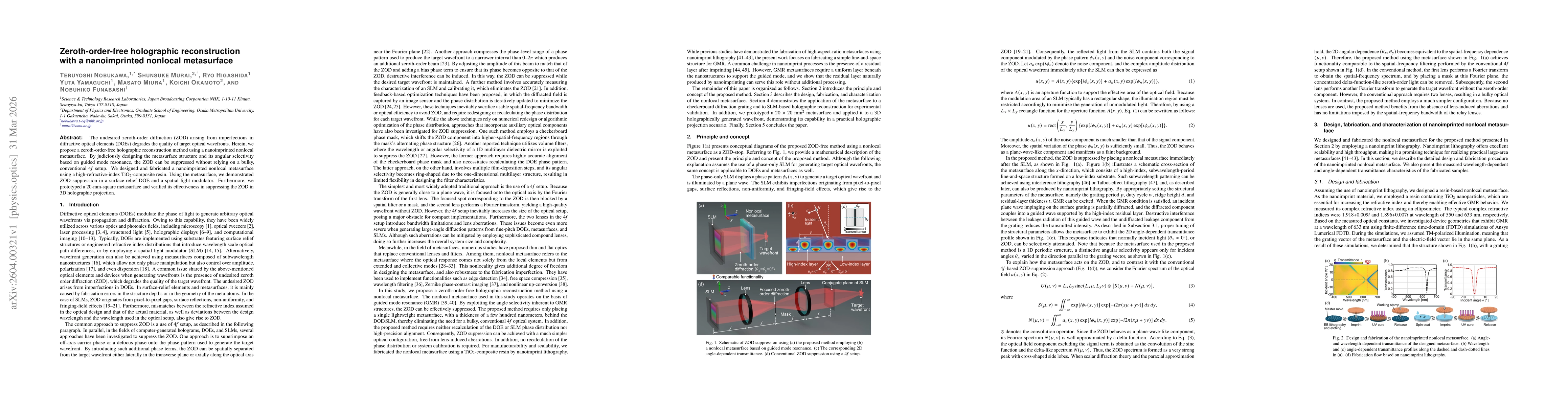 Thumbnail for Zeroth-order-free holographic reconstruction with a nanoimprinted nonlocal metasurface