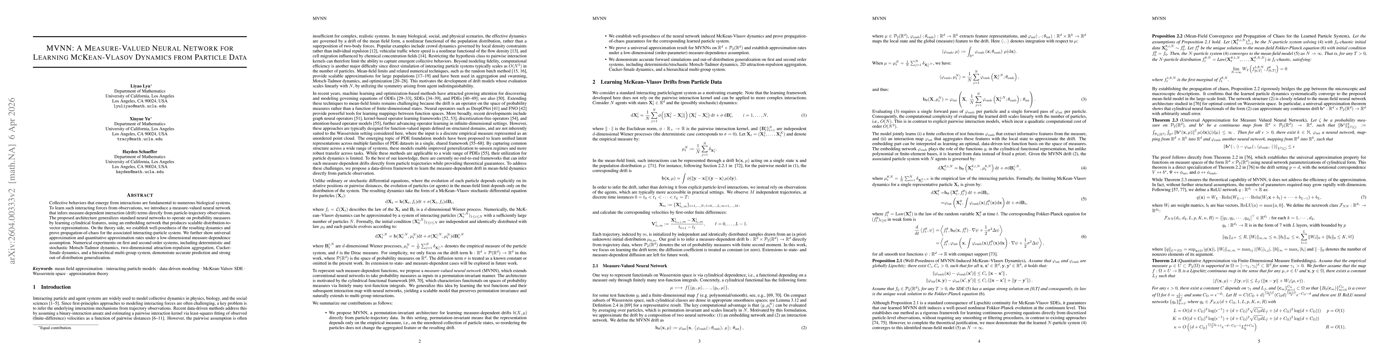 Thumbnail for MVNN: A Measure-Valued Neural Network for Learning McKean-Vlasov Dynamics from Particle Data
