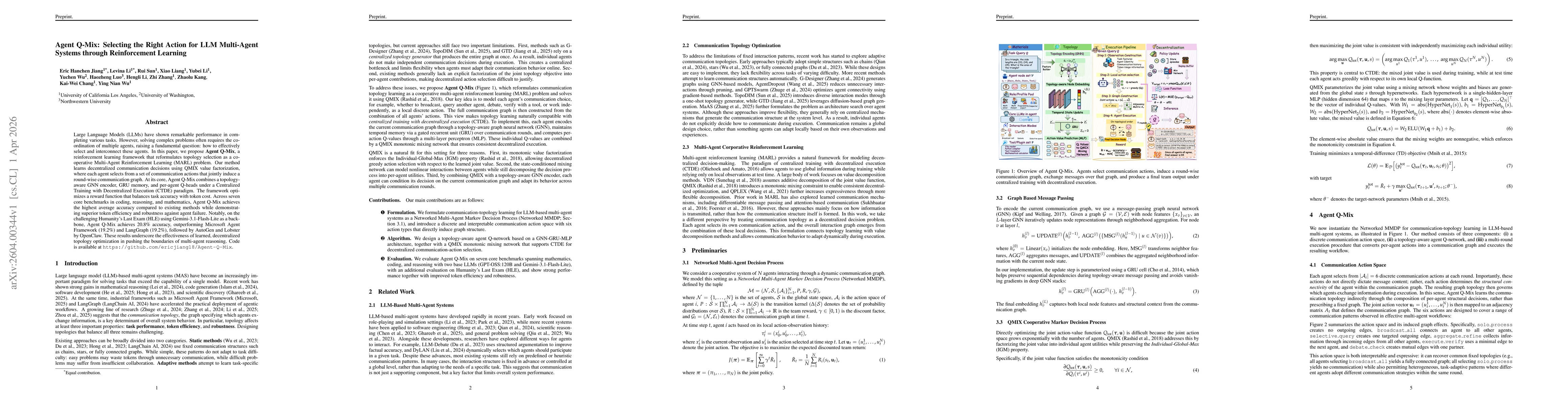 Thumbnail for Agent Q-Mix: Selecting the Right Action for LLM Multi-Agent Systems through Reinforcement Learning