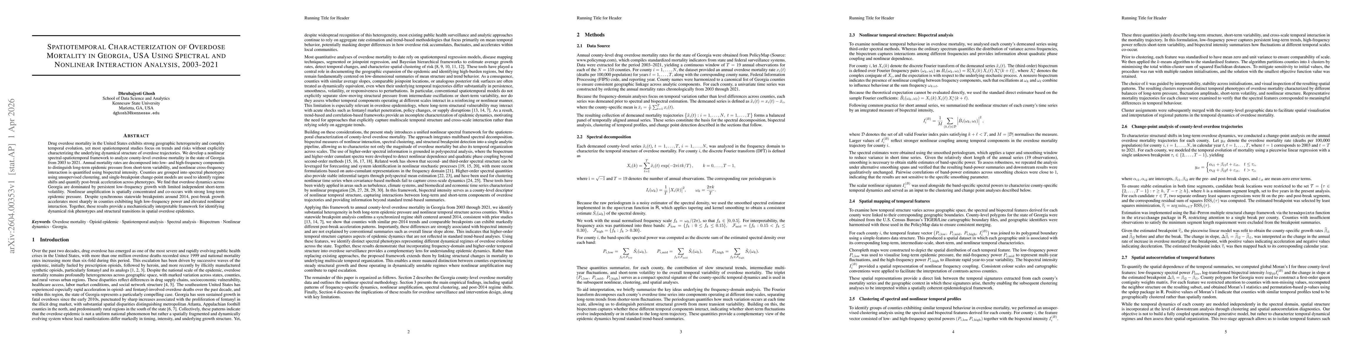 Thumbnail for Spatiotemporal Characterization of Overdose Mortality in Georgia, USA Using Spectral and Nonlinear Interaction Analysis, 2003-2021