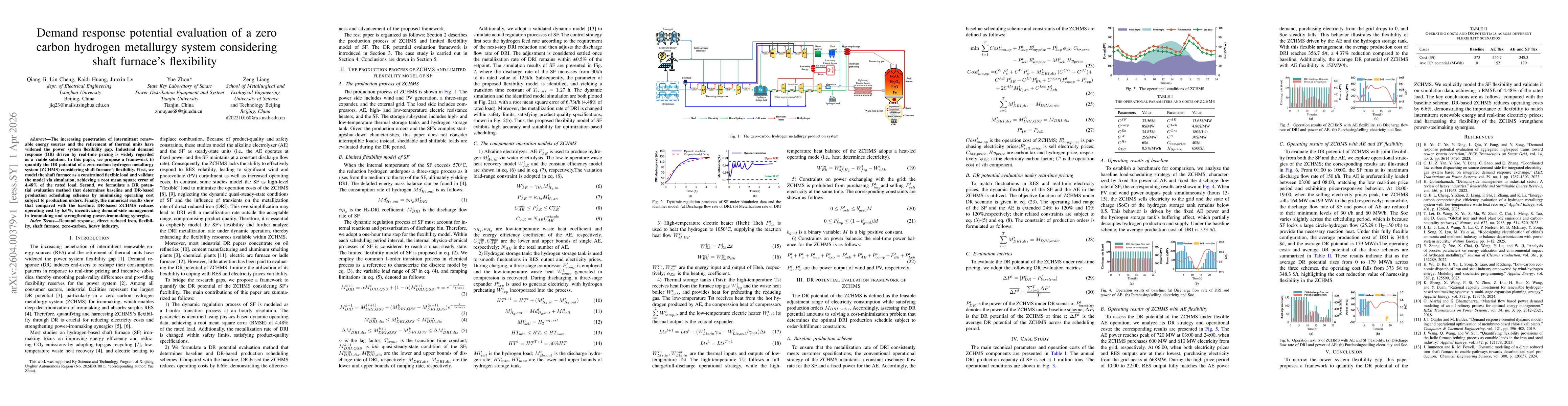Thumbnail for Demand response potential evaluation of a zero carbon hydrogen metallurgy system considering shaft furnace's flexibility