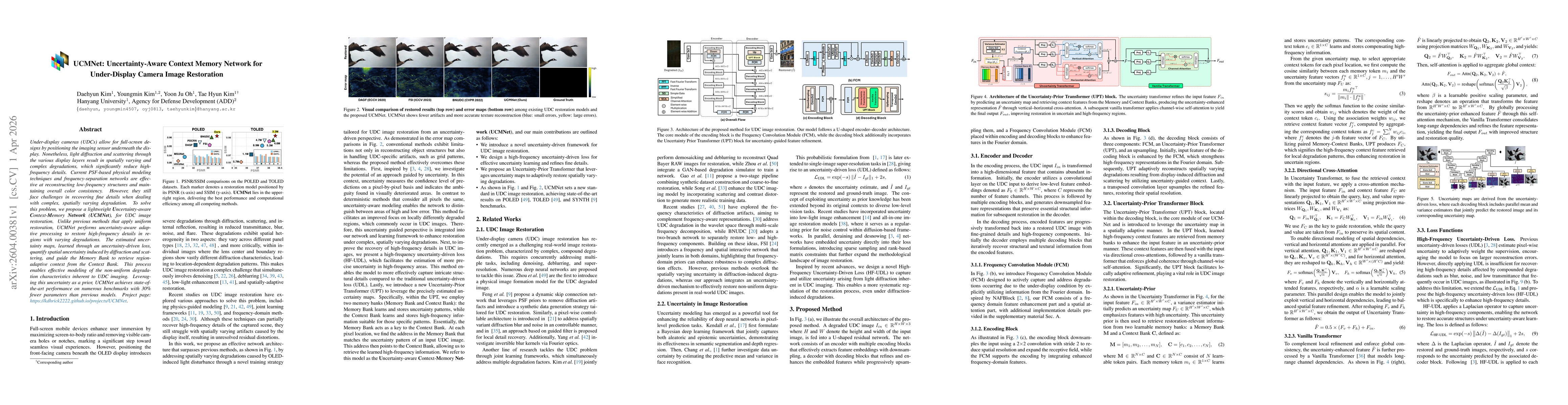 Thumbnail for UCMNet: Uncertainty-Aware Context Memory Network for Under-Display Camera Image Restoration