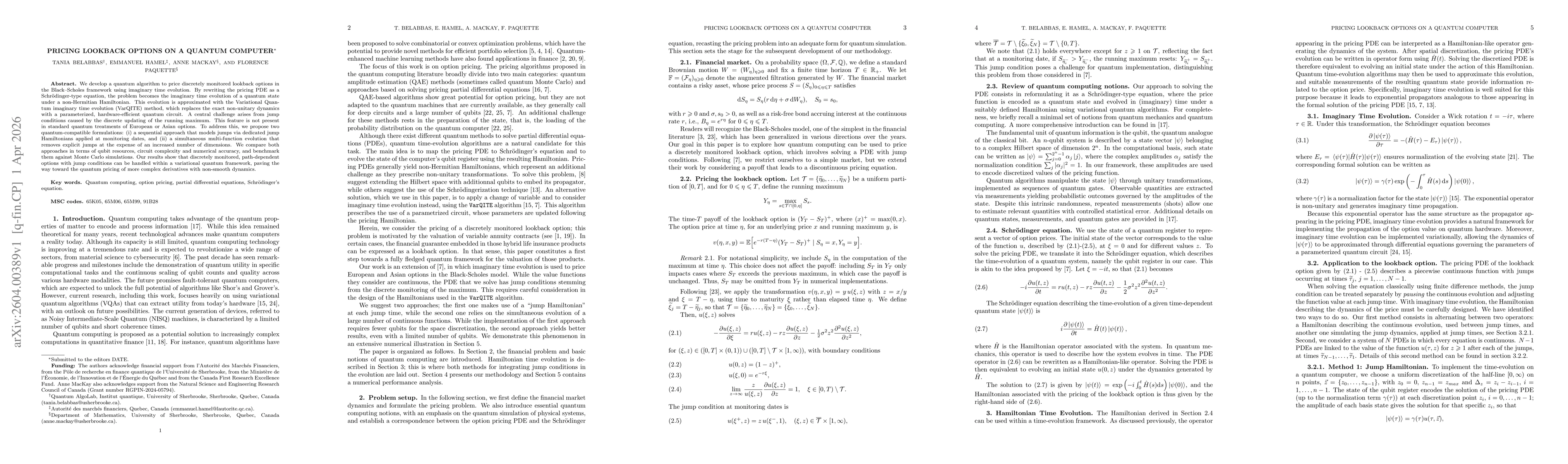 Thumbnail for Pricing Lookback Options on a Quantum Computer