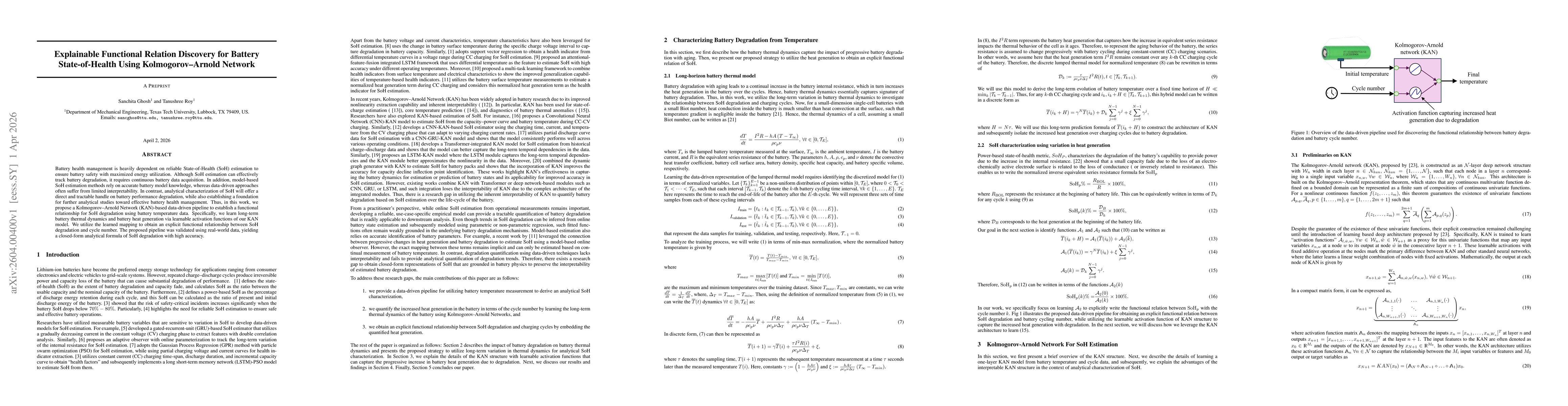 Thumbnail for Explainable Functional Relation Discovery for Battery State-of-Health Using Kolmogorov-Arnold Network