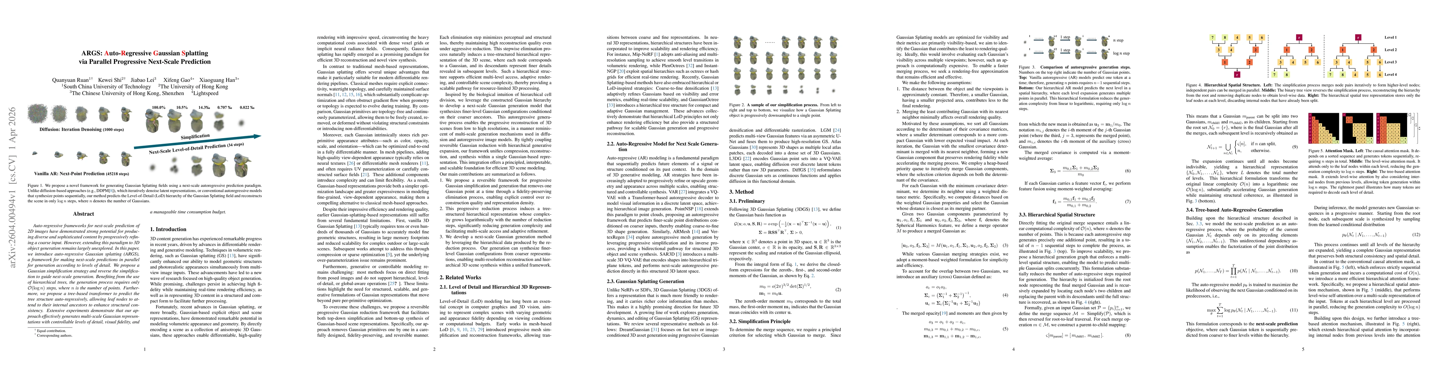Thumbnail for ARGS: Auto-Regressive Gaussian Splatting via Parallel Progressive Next-Scale Prediction