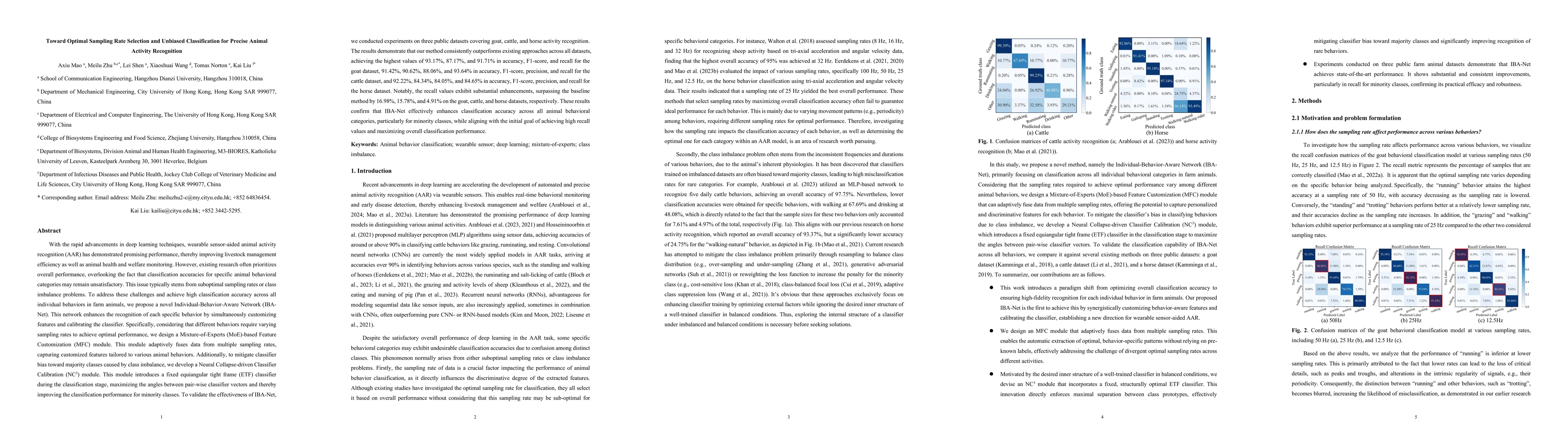 Thumbnail for Toward Optimal Sampling Rate Selection and Unbiased Classification for Precise Animal Activity Recognition