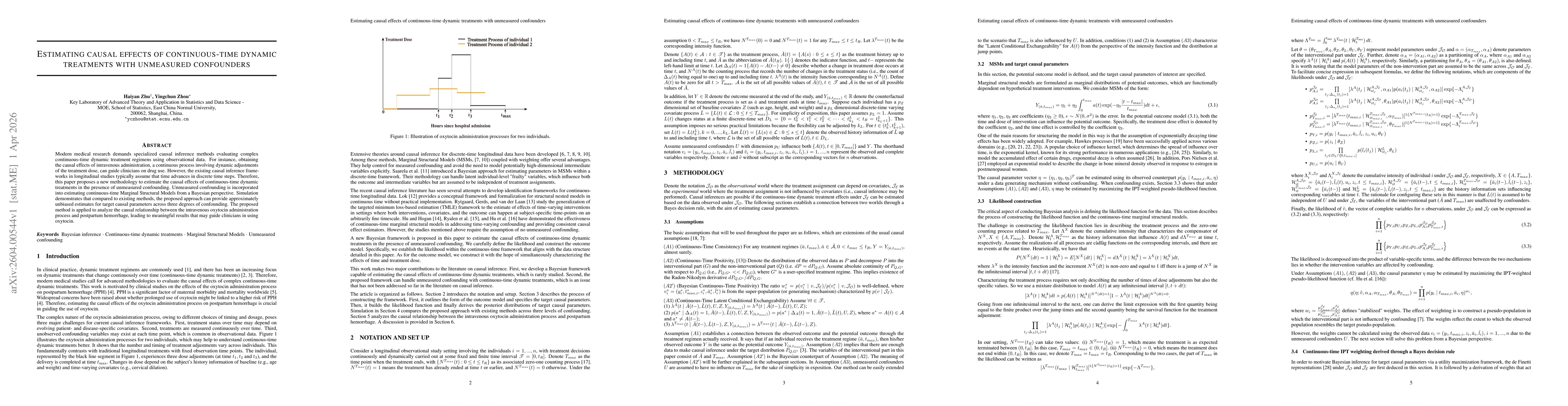 Thumbnail for Estimating causal effects of continuous-time dynamic treatments with unmeasured confounders