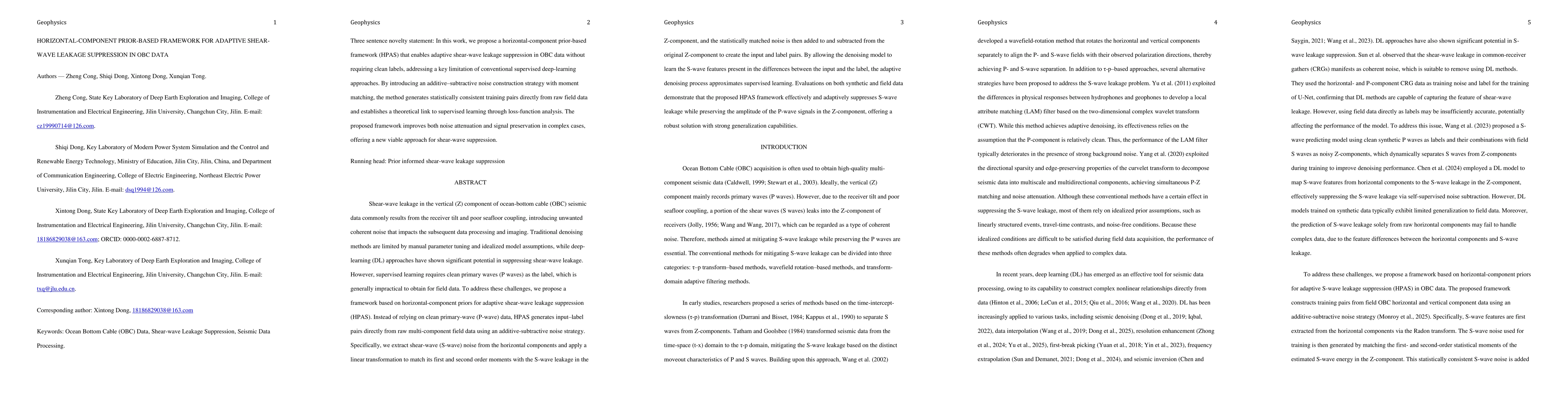 Thumbnail for Horizontal-Component Prior-based Framework for Adaptive Shear-wave Leakage Suppression in OBC Data