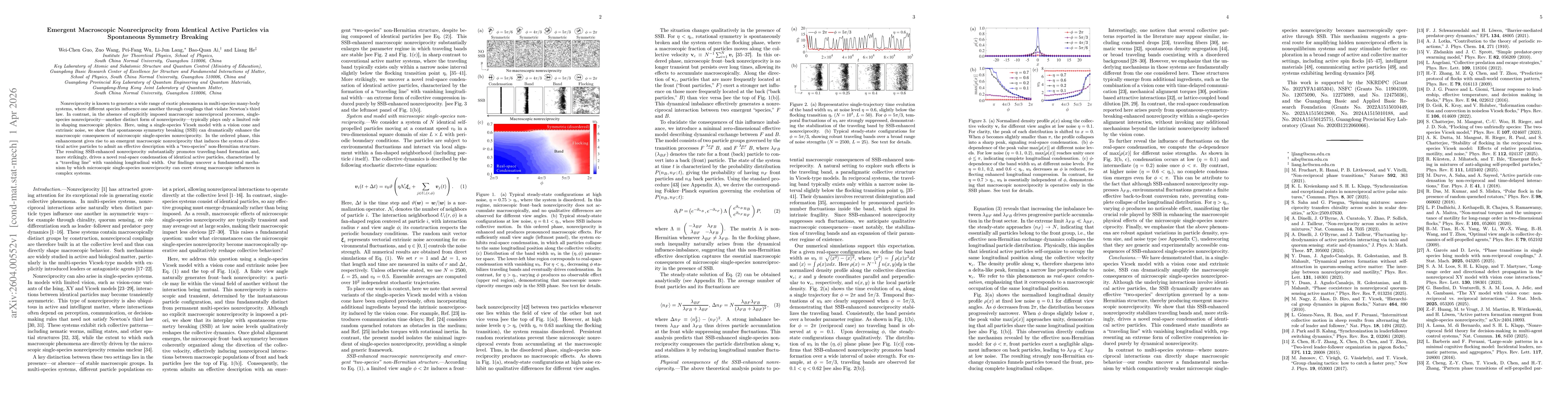 Thumbnail for Emergent Macroscopic Nonreciprocity from Identical Active Particles via Spontaneous Symmetry Breaking