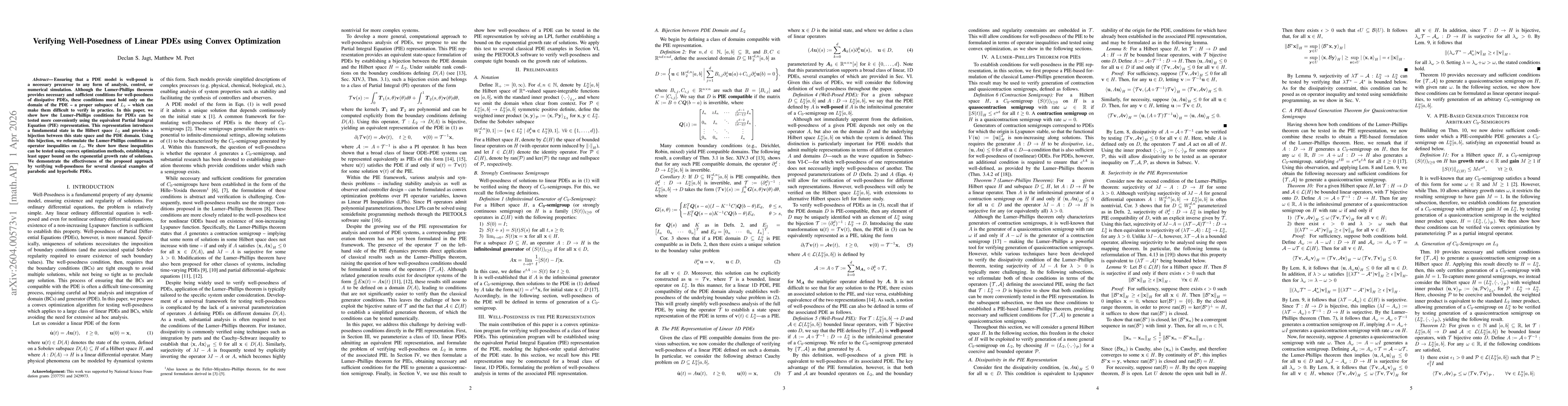 Thumbnail for Verifying Well-Posedness of Linear PDEs using Convex Optimization