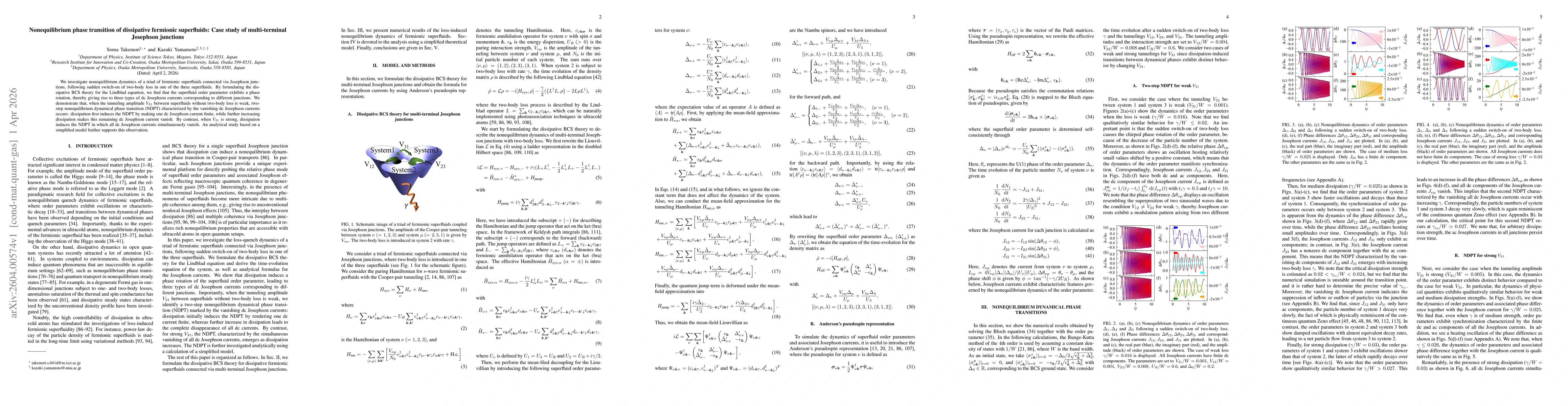 Thumbnail for Nonequilibrium phase transition of dissipative fermionic superfluids: Case study of multi-terminal Josephson junctions