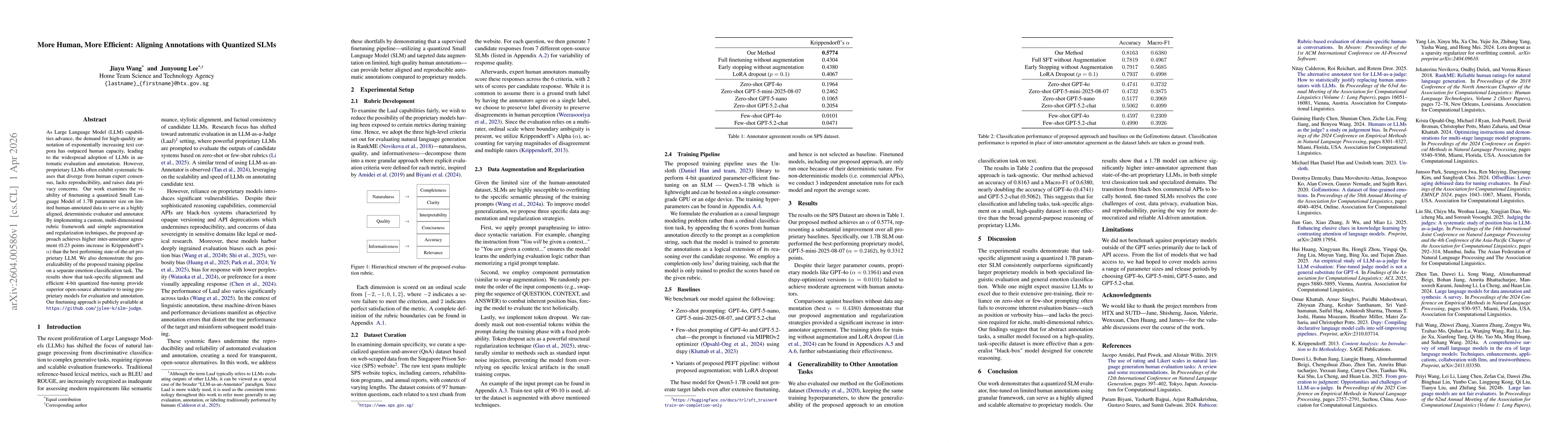 Thumbnail for More Human, More Efficient: Aligning Annotations with Quantized SLMs