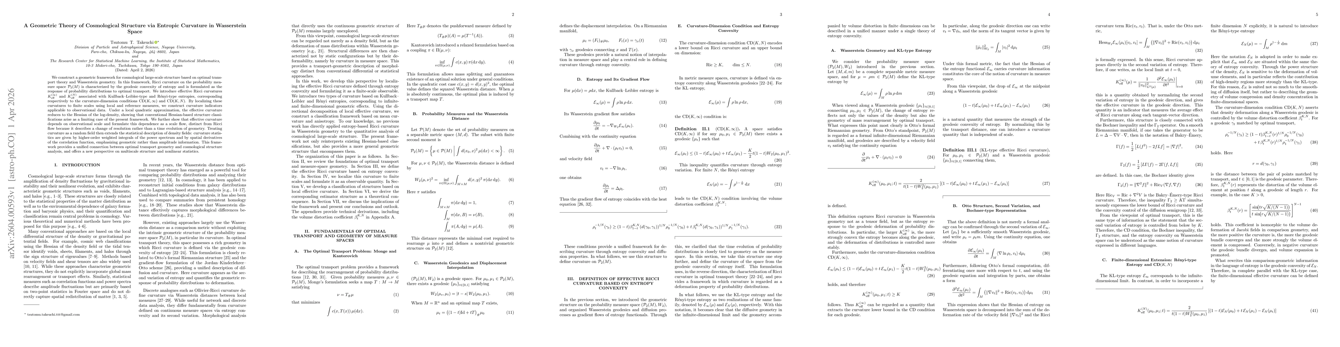 Thumbnail for A Geometric Theory of Cosmological Structure via Entropic Curvature in Wasserstein Space