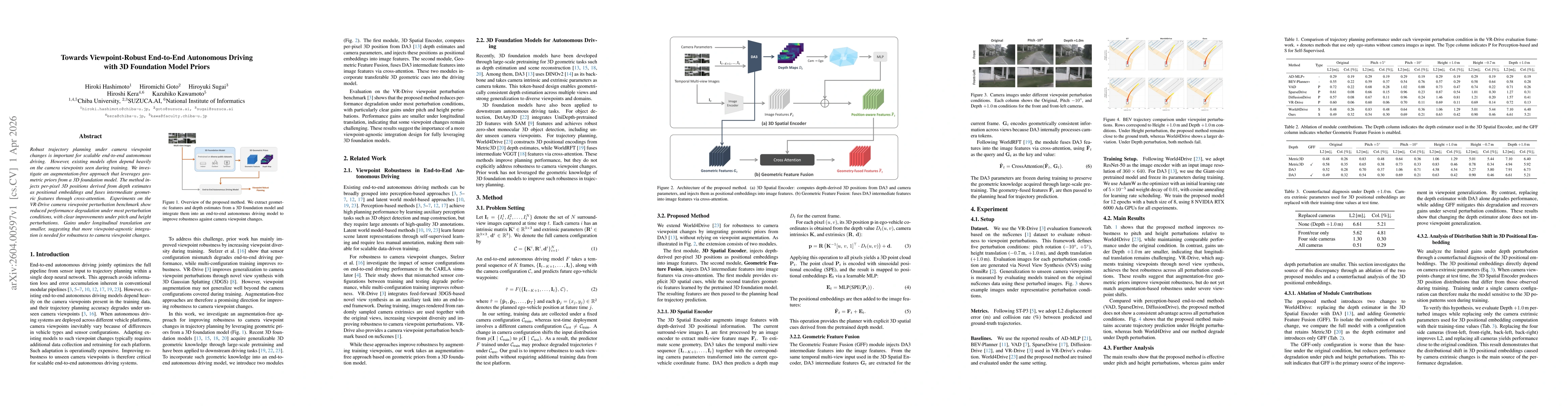 Thumbnail for Towards Viewpoint-Robust End-to-End Autonomous Driving with 3D Foundation Model Priors