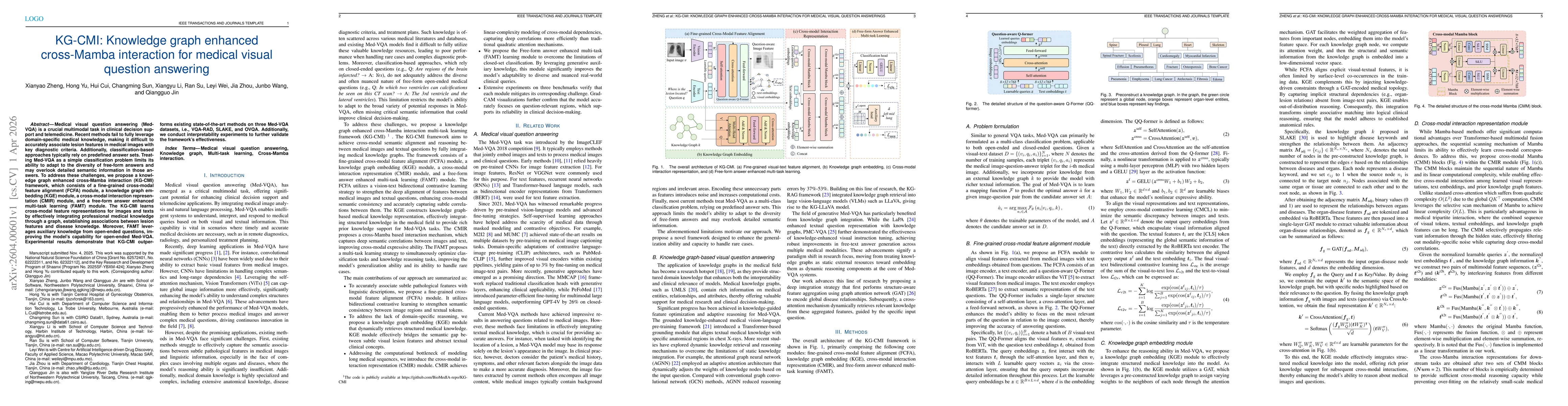 Thumbnail for KG-CMI: Knowledge graph enhanced cross-Mamba interaction for medical visual question answering