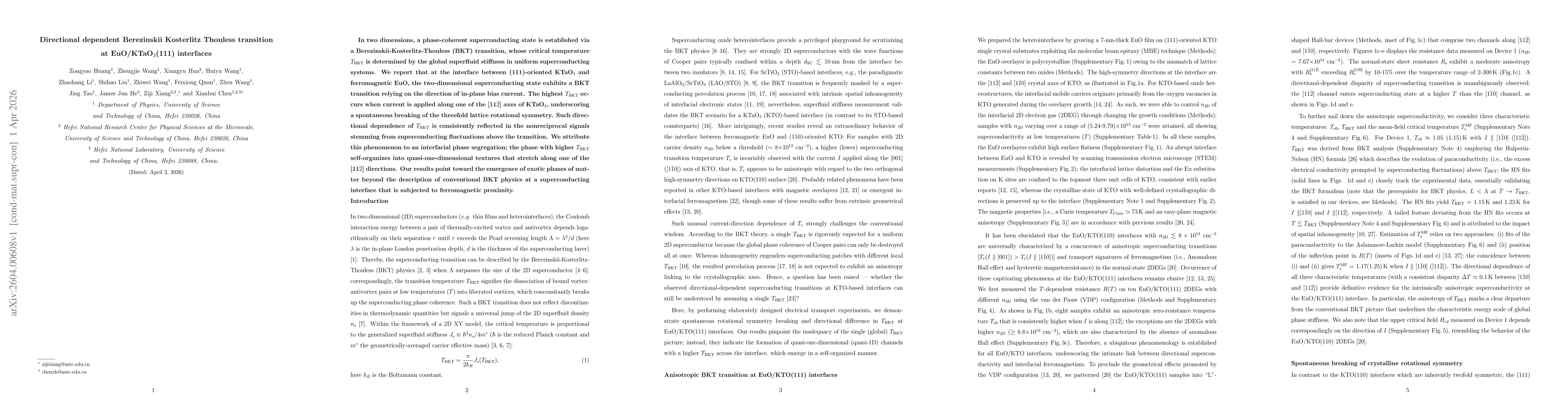 Thumbnail for Directional-dependent Berezinskii-Kosterlitz-Thouless transition at EuO/KTaO$_3$(111) interfaces