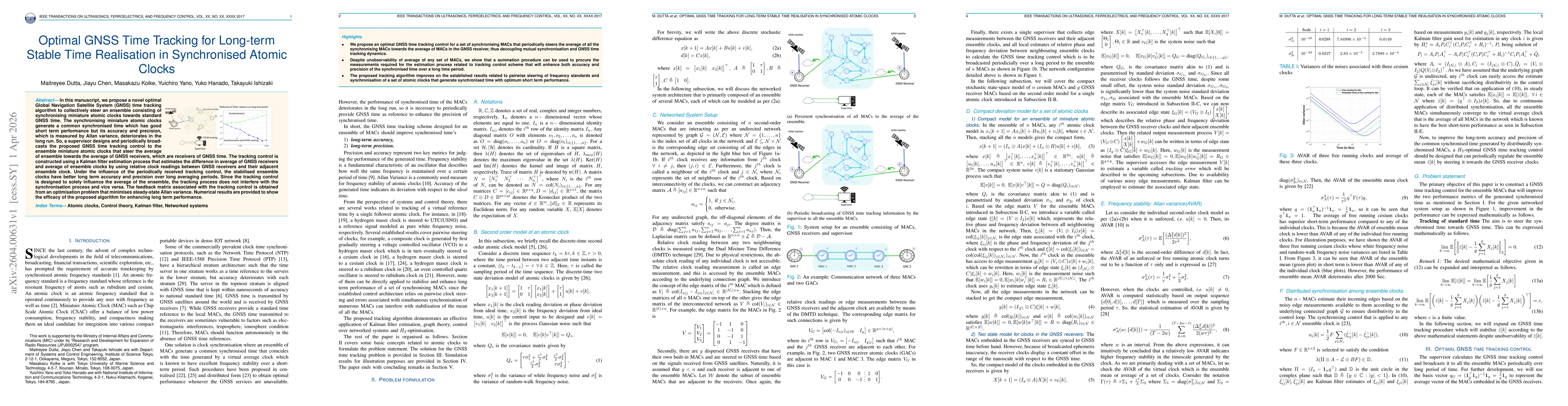 Thumbnail for Optimal GNSS Time Tracking for Long-term Stable Time Realisation in Synchronised Atomic Clocks