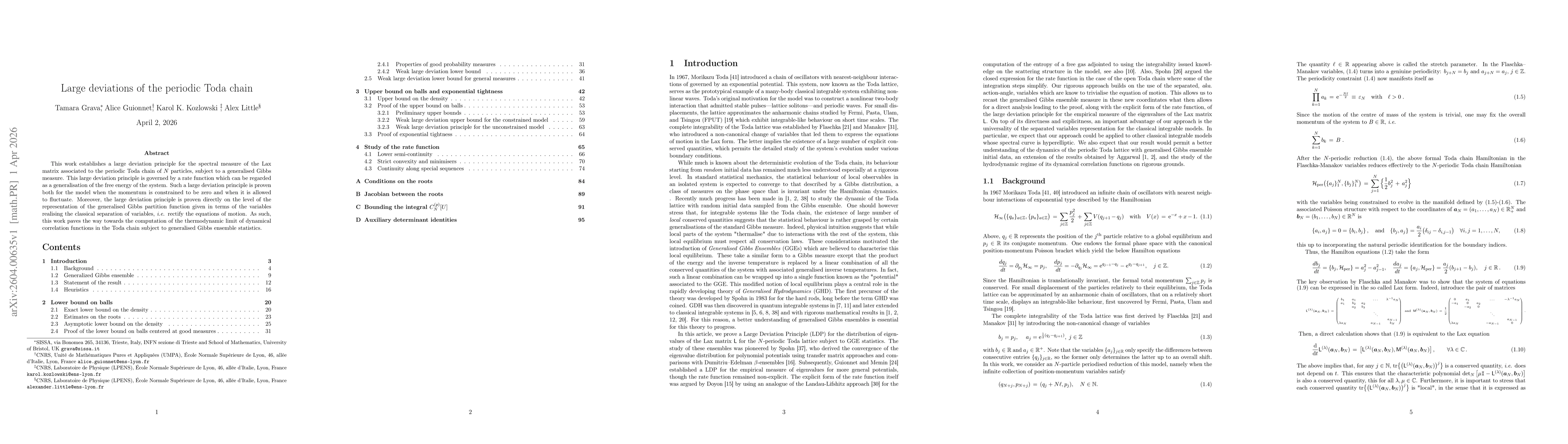 Thumbnail for Large deviations of the periodic Toda chain