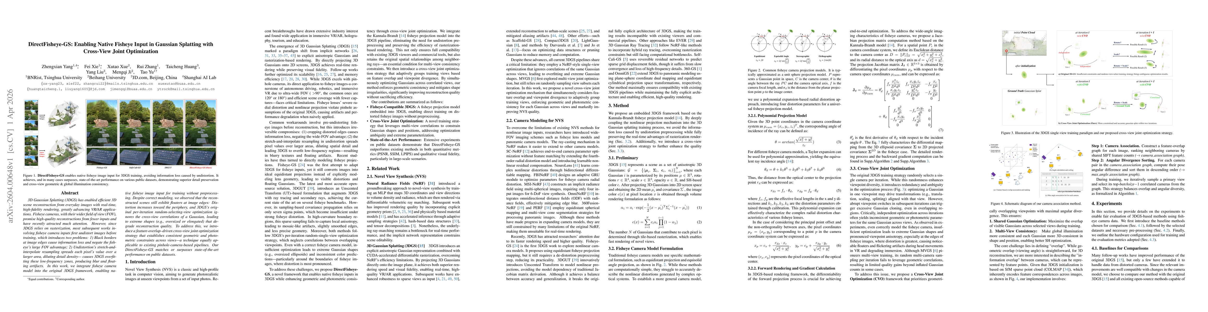 Thumbnail for DirectFisheye-GS: Enabling Native Fisheye Input in Gaussian Splatting with Cross-View Joint Optimization