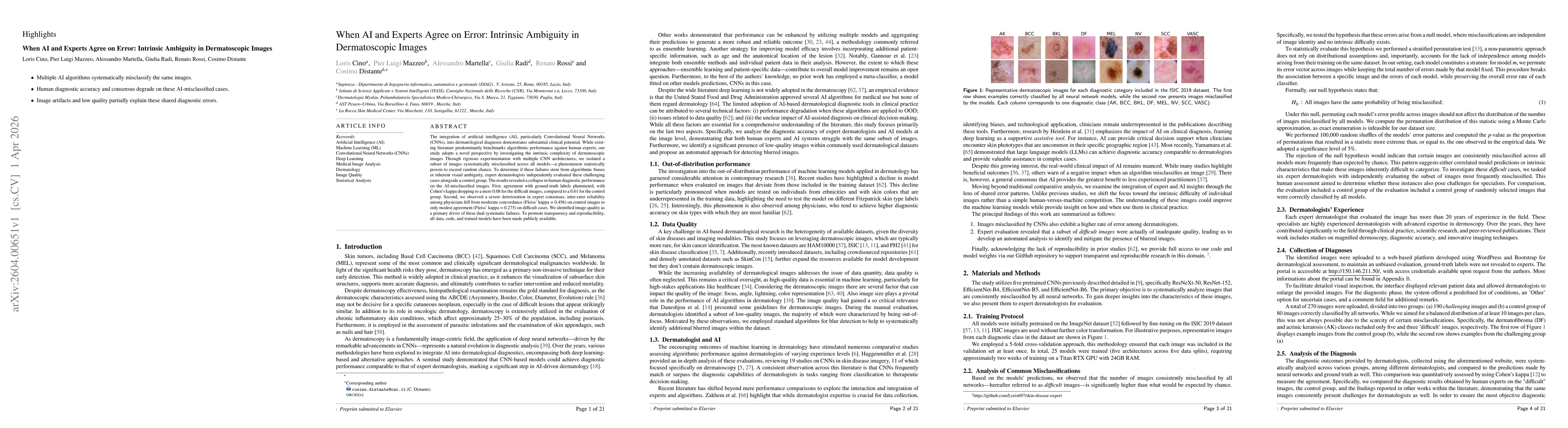 Thumbnail for When AI and Experts Agree on Error: Intrinsic Ambiguity in Dermatoscopic Images