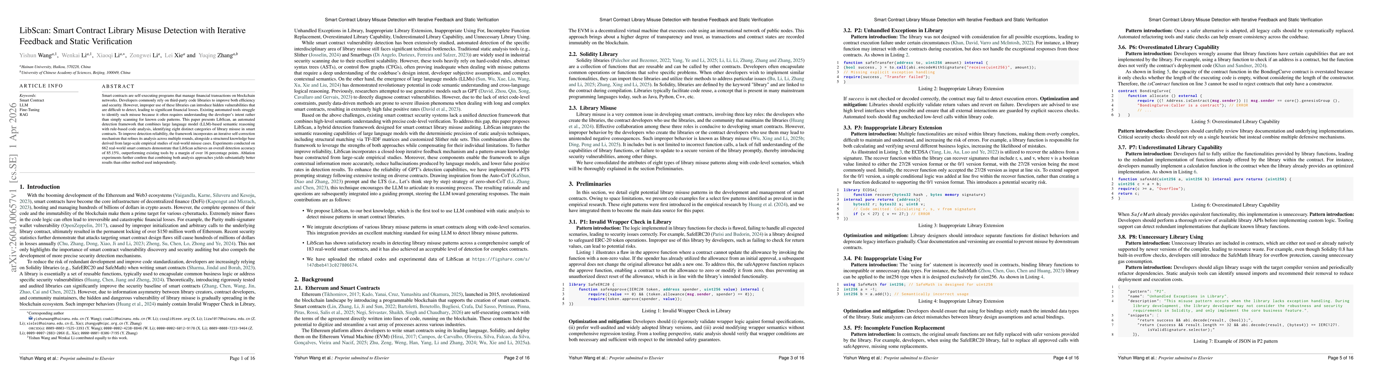Thumbnail for LibScan: Smart Contract Library Misuse Detection with Iterative Feedback and Static Verification
