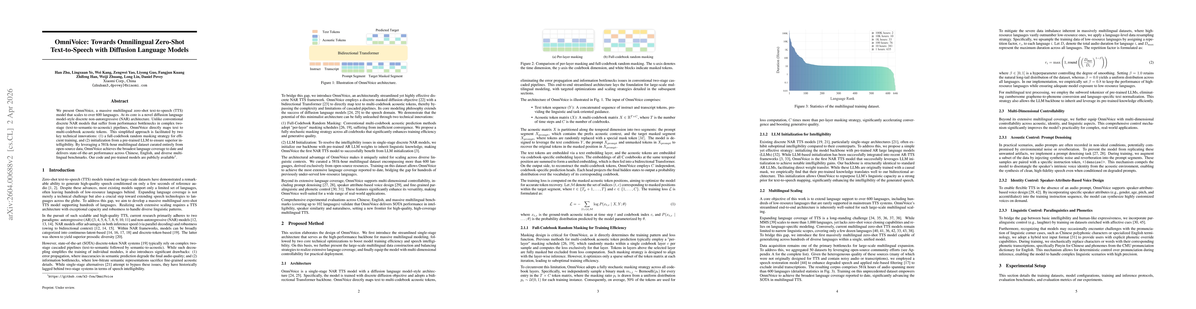 Thumbnail for OmniVoice: Towards Omnilingual Zero-Shot Text-to-Speech with Diffusion Language Models