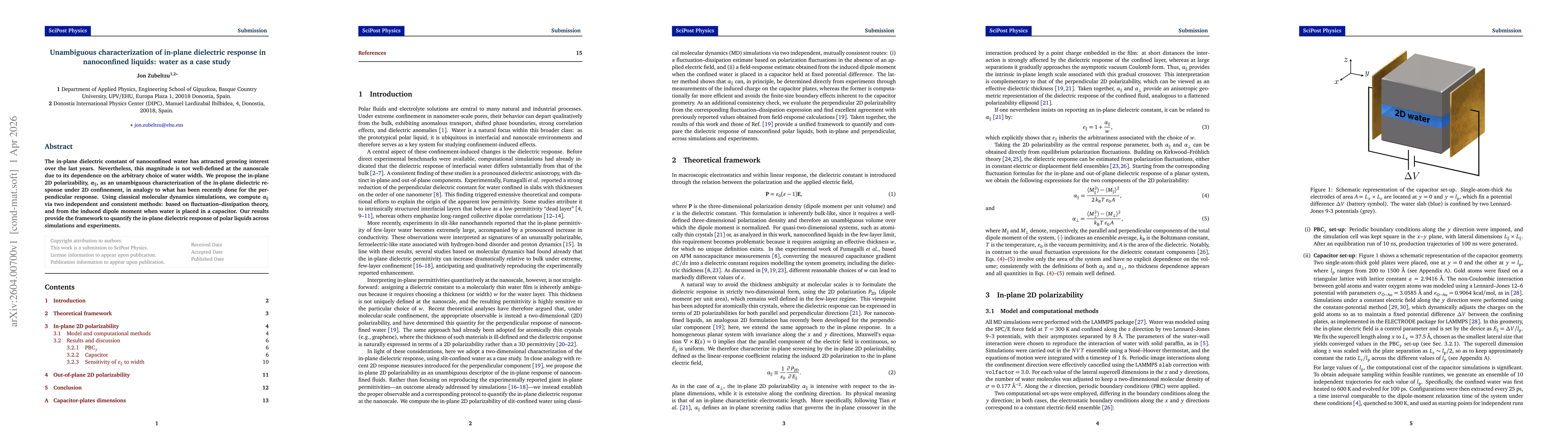 Thumbnail for Unambiguous characterization of in-plane dielectric response in nanoconfined liquids: water as a case study
