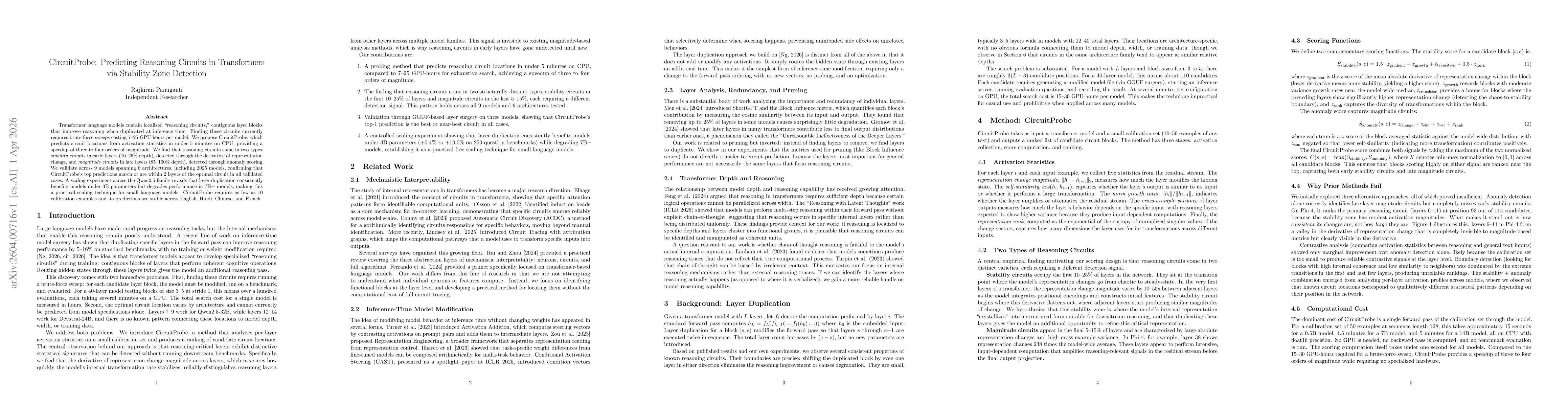 Thumbnail for CircuitProbe: Predicting Reasoning Circuits in Transformers via Stability Zone Detection