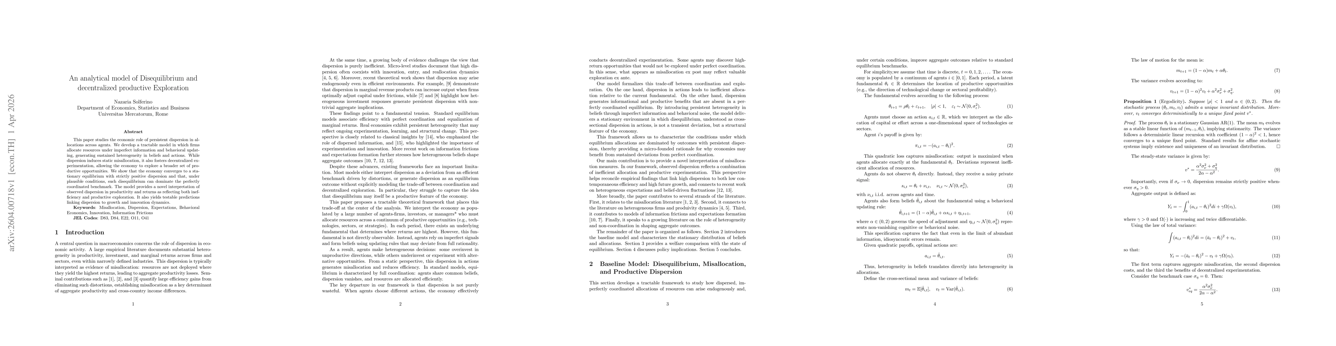 Thumbnail for An analytical model of Disequilibrium and decentralized productive Exploration
