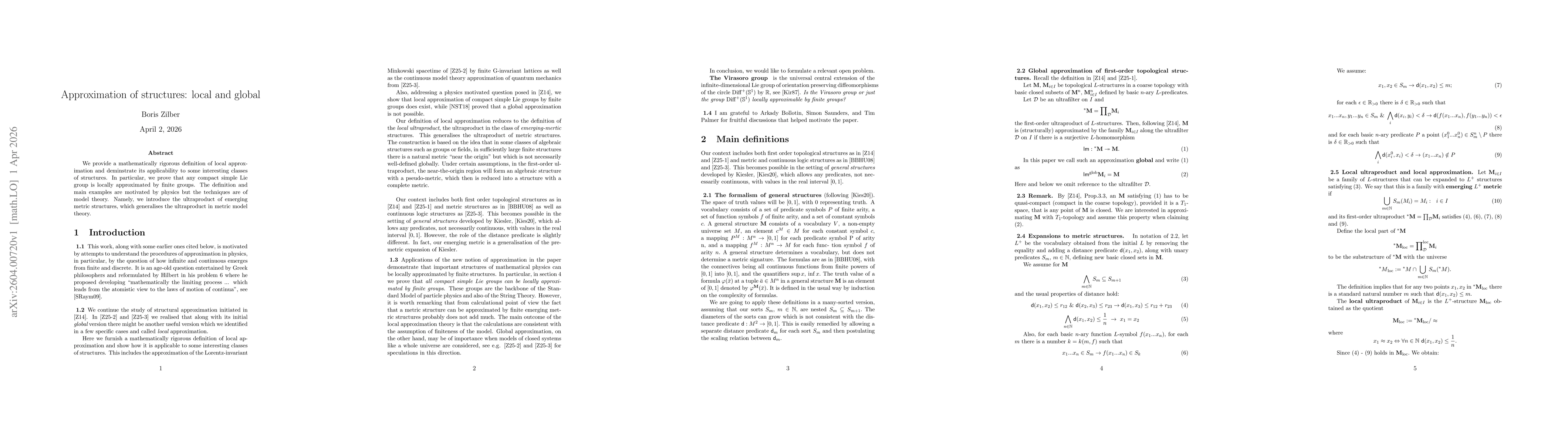 Thumbnail for Approximation of structures:local and global
