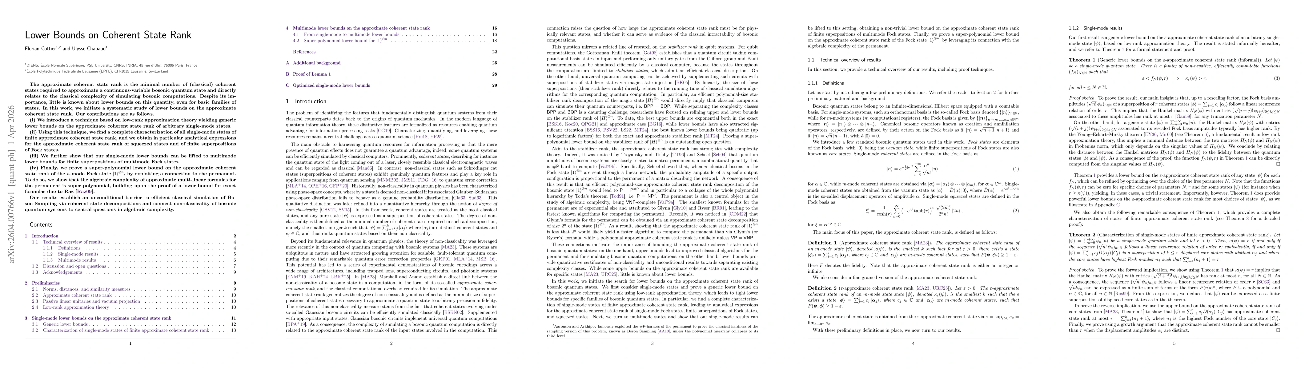 Thumbnail for Lower Bounds on Coherent State Rank