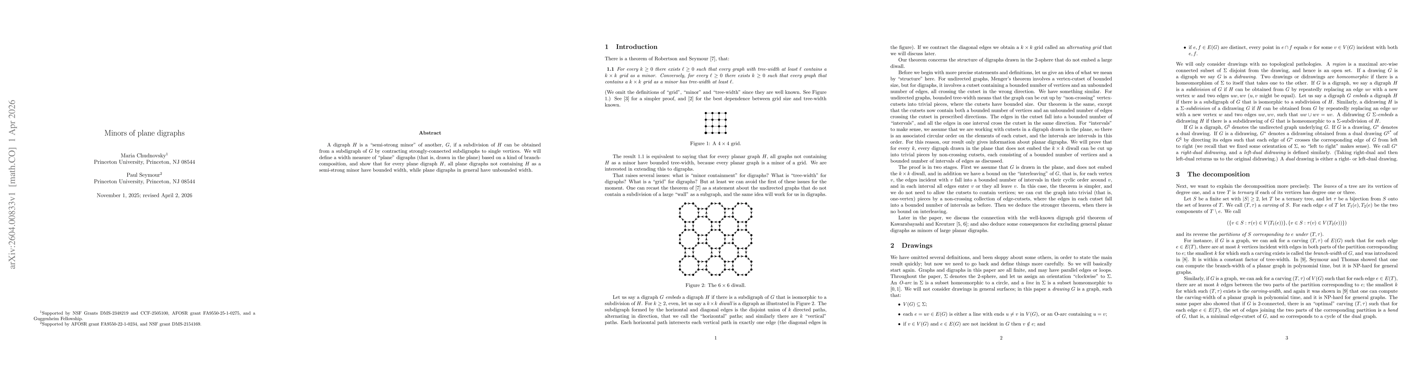 Thumbnail for Minors of plane digraphs