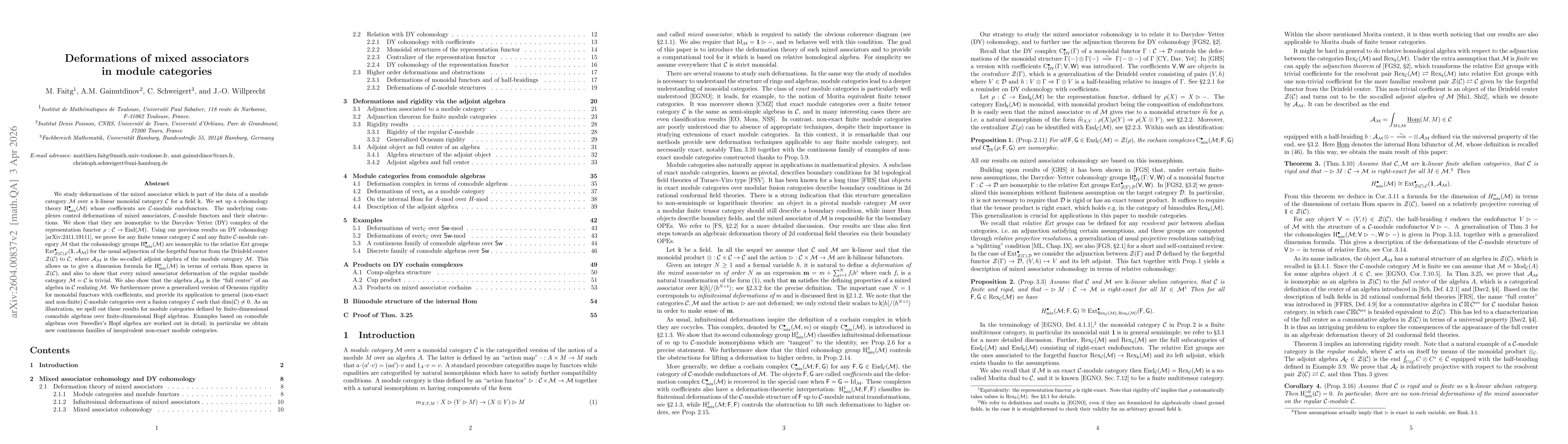 Thumbnail for Deformations of mixed associators in module categories