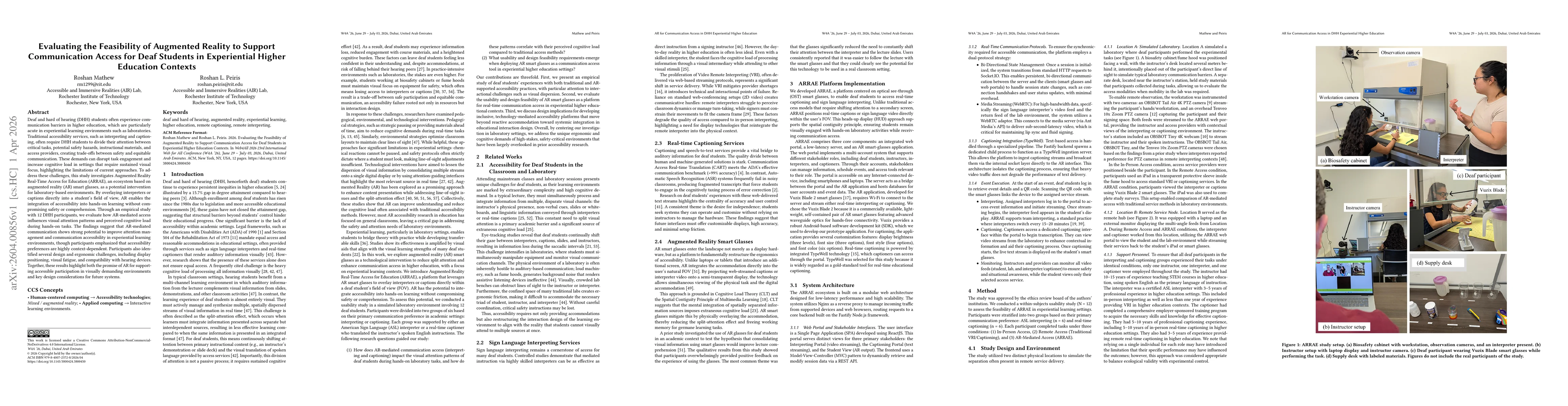 Thumbnail for Evaluating the Feasibility of Augmented Reality to Support Communication Access for Deaf Students in Experiential Higher Education Contexts